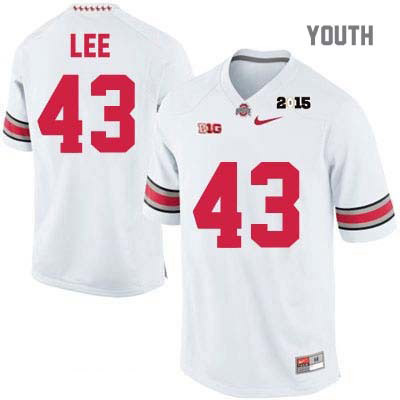 Ohio State Buckeyes Youth Darron Lee #43 White Authentic Nike 2015 Patch College NCAA Stitched Football Jersey AI19X51YR